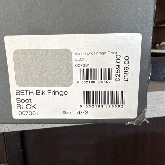 Mint Velvet Fringe Black Boots - Picture 5 of 7